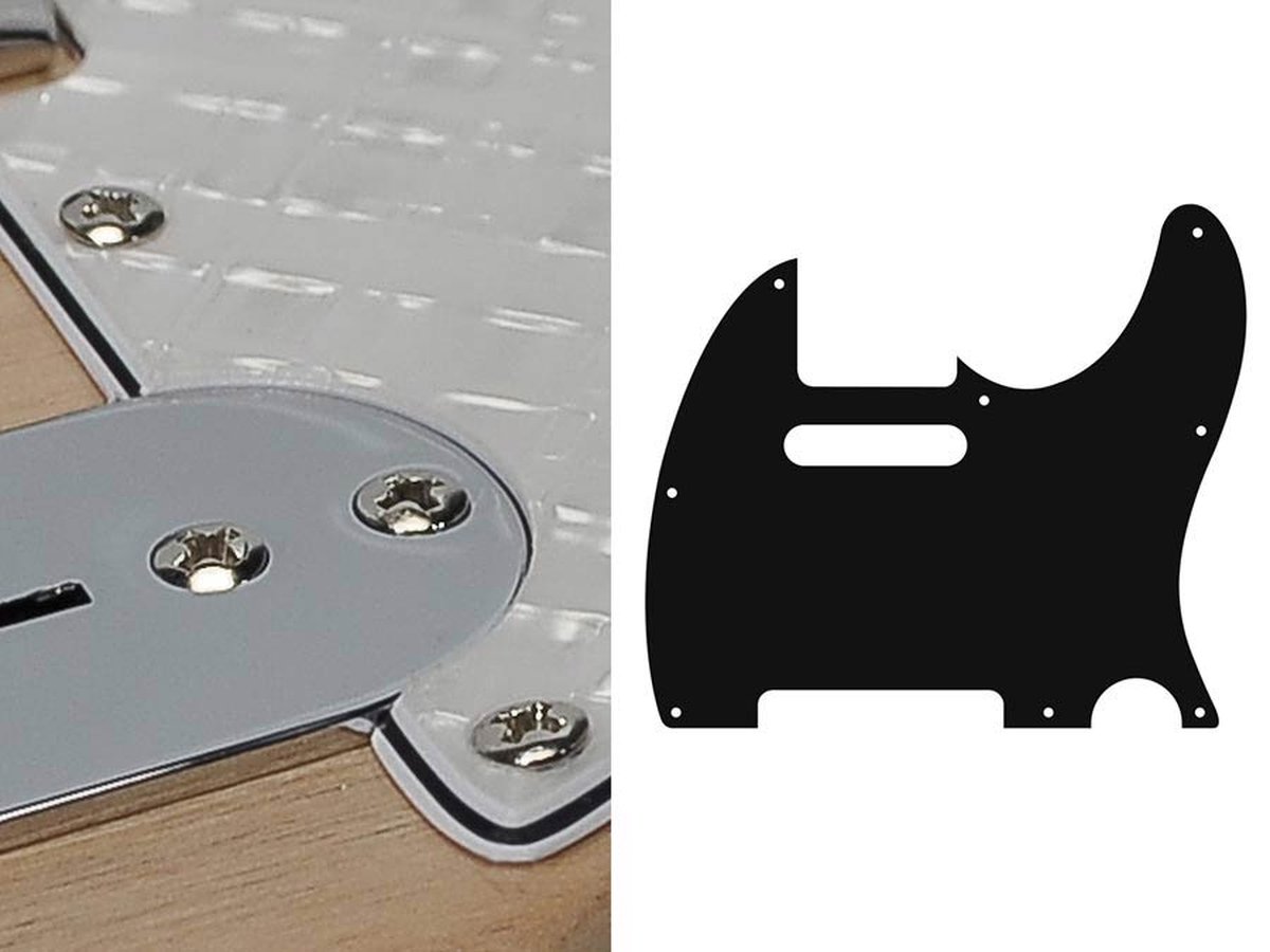 Boston TE-410-PWW pickguard, Teaser, standard, 4 ply, pearl white webbing