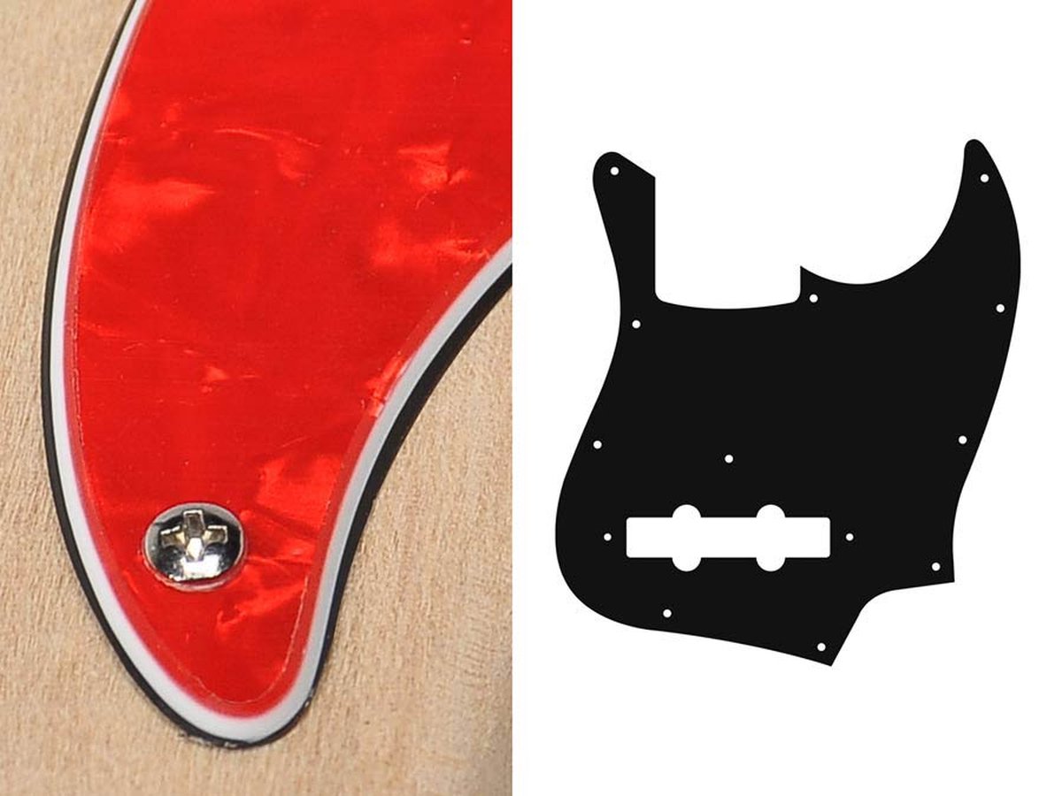 Boston JB-310-PR pickguard, Jocker bass, standard, 3 ply, pearl red