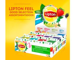 Lipton Feel Good Selection Tea Variety Box - Thee Assortimentsdoos - 180 theezakjes - 12 verschillende smaken - Theedoos