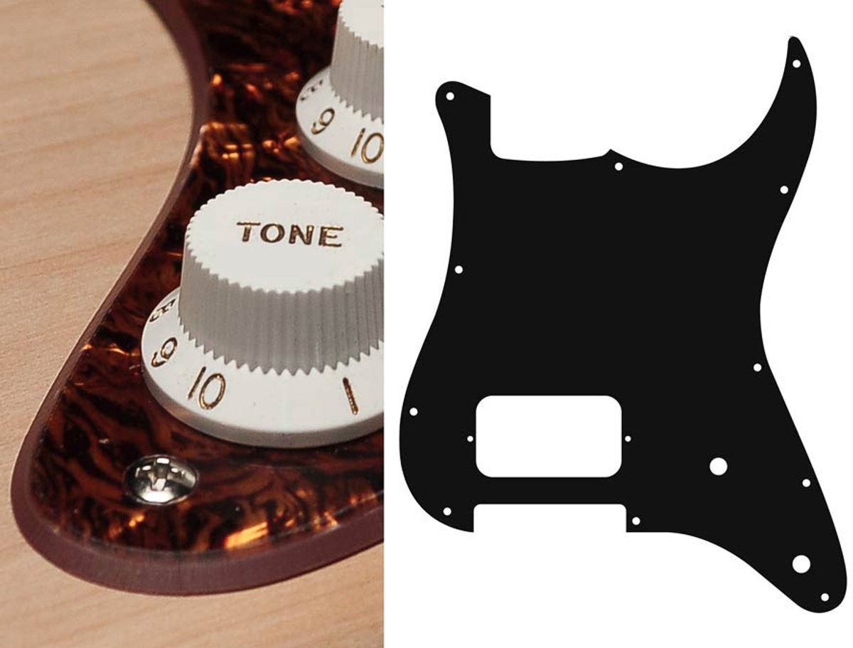 Boston ST-244-TBP pickguard, Stallion, H, 2 pot holes, 2 ply, tortoise brown pearl