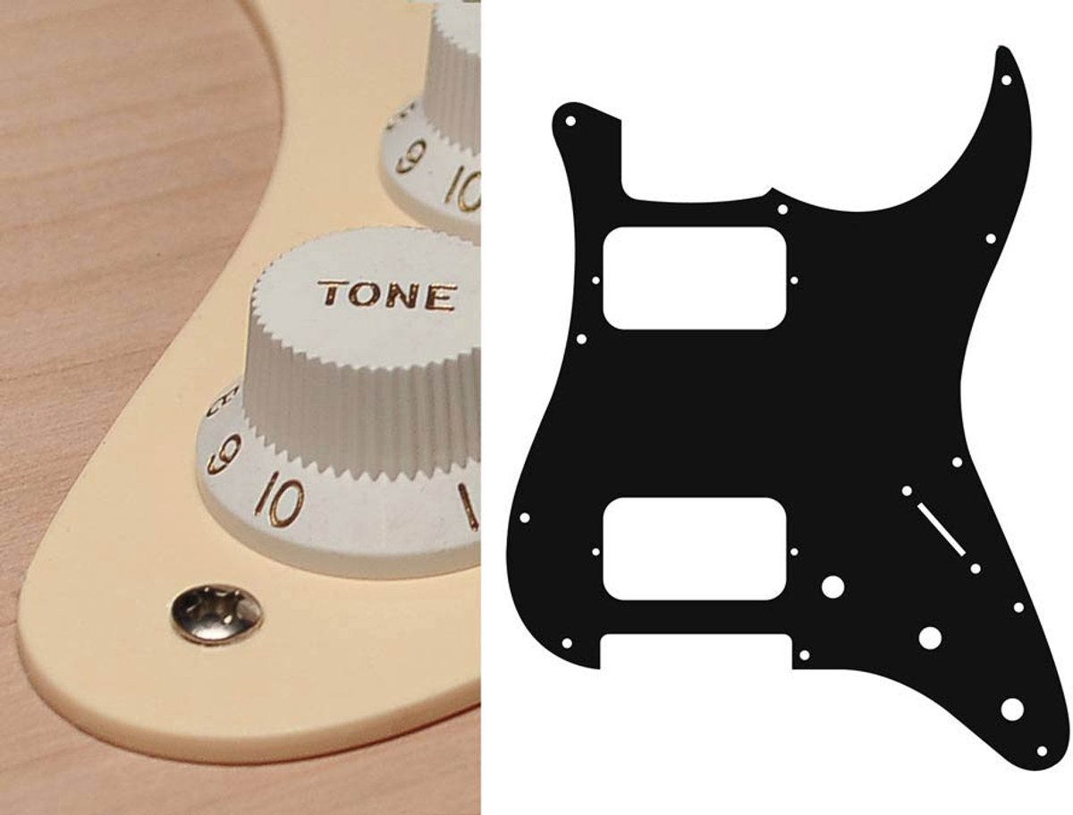 Boston ST-133-C pickguard, Stallion, HH, 3 pot holes, 3-5 switch, 1 ply, cream