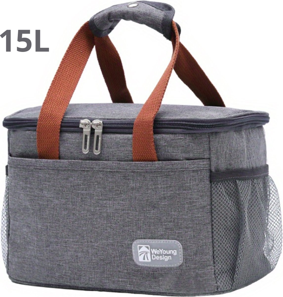 Bovista Koelbox - Koeltas - Frigobox - Autokoelbox - Lichtgewicht - Coolbox - Wielen - Draagbaar - Grijs 15 Liter