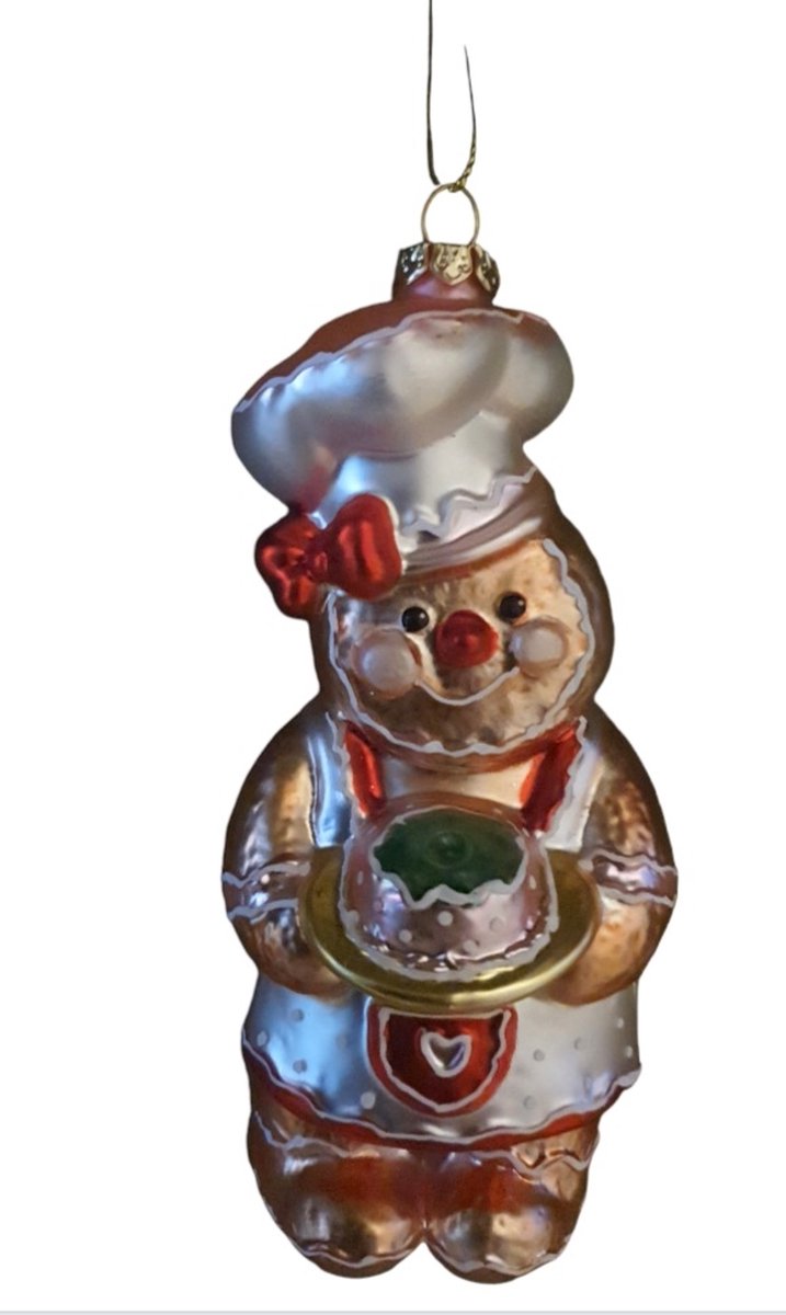 House of Seasons 2 STUKS Kersthanger Peperkoek met taart L6,5xB6xH14,5cm