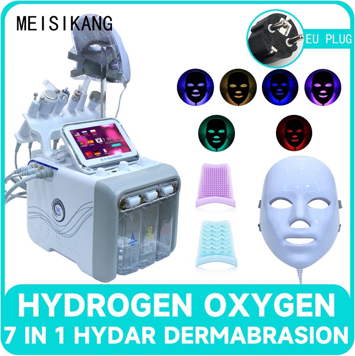LEEF Hydra Water Dermabrasie Gezichtsmachine 7 In 1 Huidverstrakking Gezichtsverzorging tegelijkertijd Reiniging Exfoliatie Extractie Hydratatie Antioxidantbescherming Combineert Hydro Schoonheid Instrument ACNE- Versnellen Metabolisme -Gezichtsvlekken