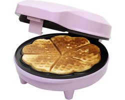 foto van Bestron Wafelijzer - ASW217 - 700W - 5 hartvormige wafels - Anti aanbaklaag - Roze