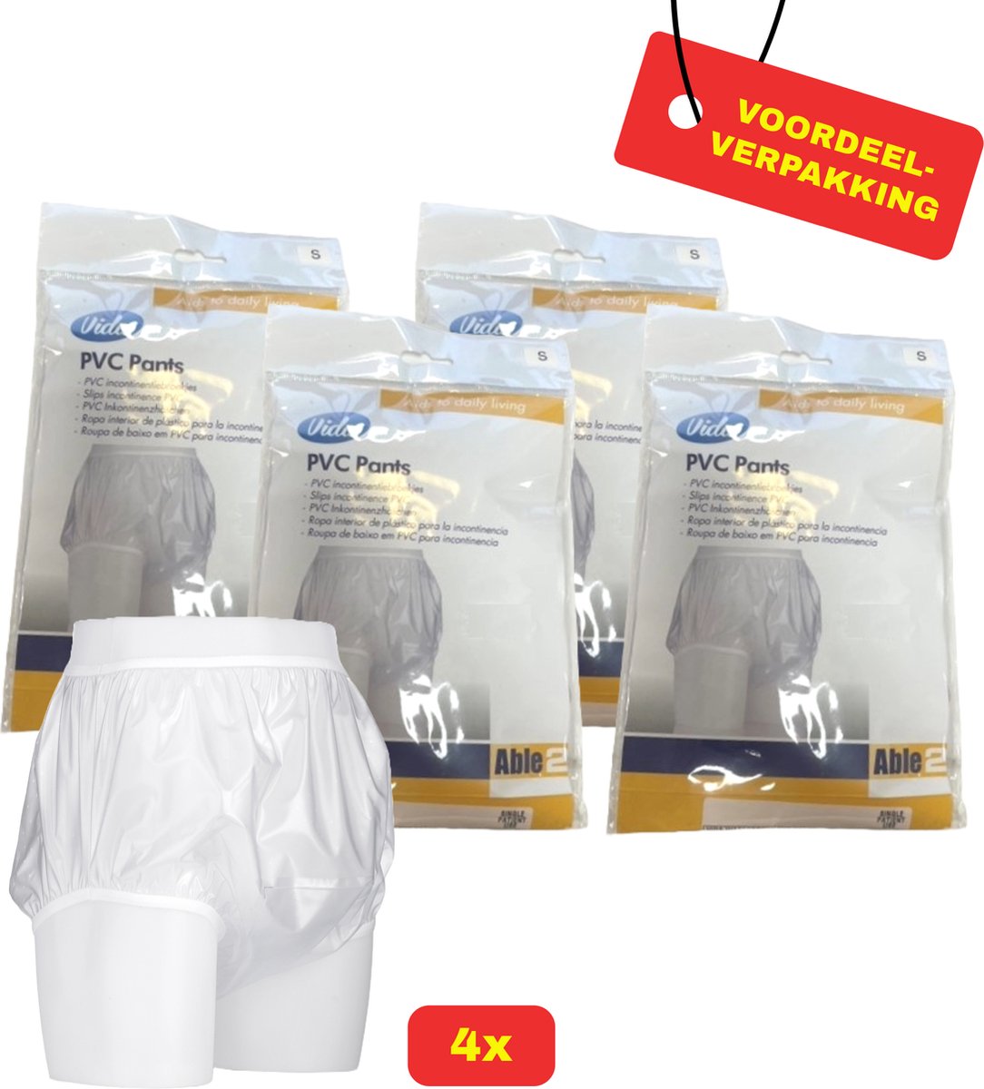 Goedkoopste PVC Beschermbroekje Small | 81-86 cm | 4X Voordeelverpakking!