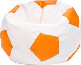 Voetbal zitzak - ecoleer - Ø 55 cm - oranje wit