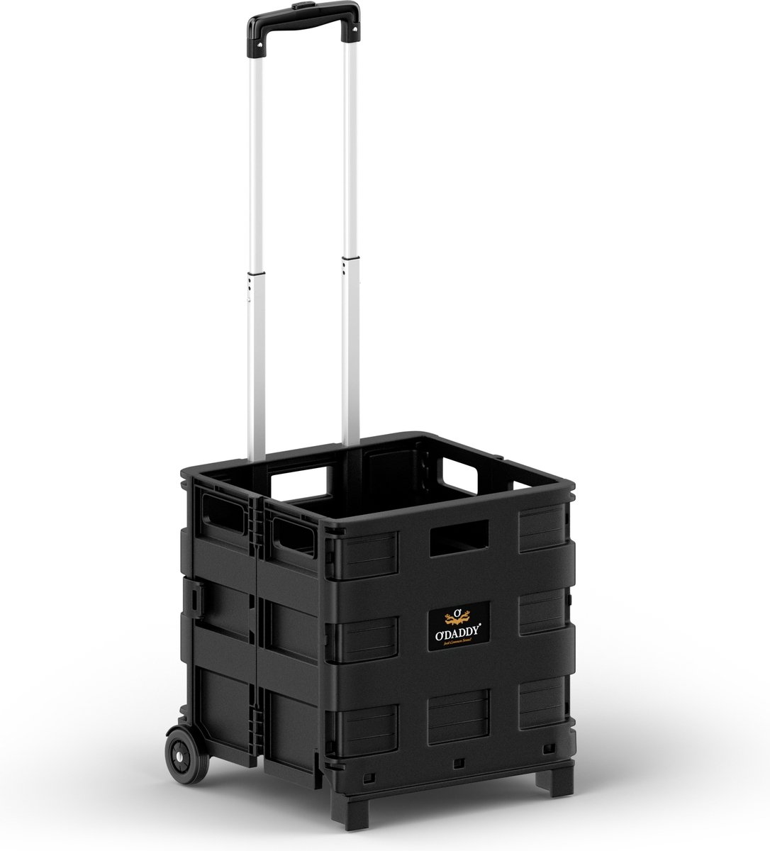 O'DADDY® Boodschappentrolley met 2 wielen - XL 50L zwart - Inklapbaar boodschappenkrat