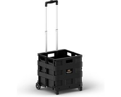 O'DADDY® Boodschappentrolley met Wielen - XL 50L met 2 Wielen - Inklapbare Boodschappenkrat - Boodschappenwagen Zwart - Winkelkar – Vouwkrat - Boodschappenkrat