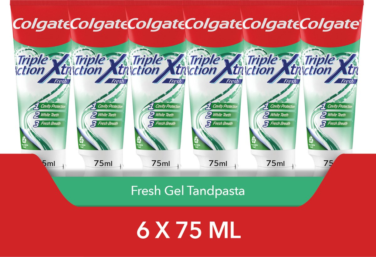 Goedkoopste Colgate Triple Action Xtra Fresh tandpasta - 6 x 75ml - Voordeelverpakking