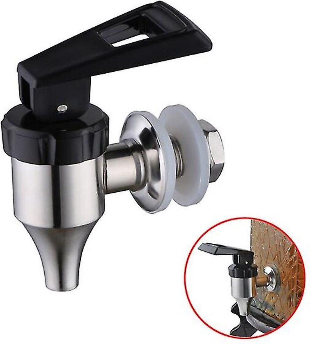 Bier Emmer Kraan Bier Kraan 16 mm Push-type Home Emmer Kraan Drank Dispenser Vat Kraan vervangingskraan Glazen Drankdispenser 304 Roestvrij Staal Bier Wijn Sapfles Emmer Keramische Altaar Sapdrinkfontein Bubbels Wijnfles