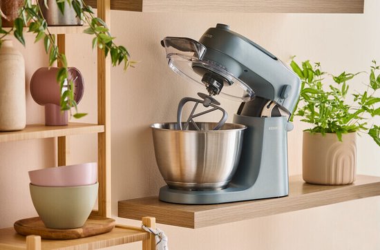 Robot culinaire Kenwood GO KZM35.000GY - Blauw - Bol mélangeur 4L - Poignée pour un déplacement facile - Robot culinaire compact - Ranger dans un placard ou un tiroir de cuisine - [pièce collection GO]