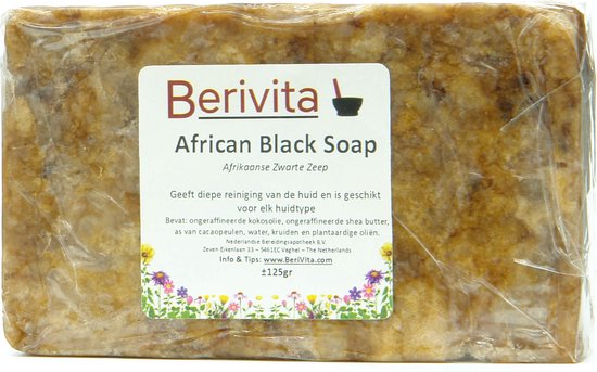 African Black Soap - Afrikaanse Zwarte Zeep - ±125 gram - 100% Natuurlijke Zeep