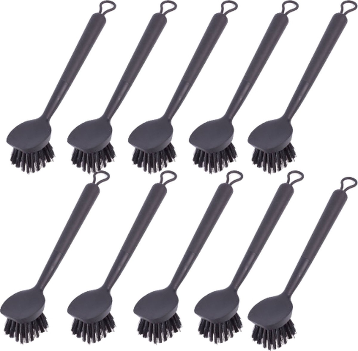 Brash - Afwasborstel - Afwasborstels Zwart - 10 Stuks Afwasborstels - Set afwasborstels - incl ophang lus