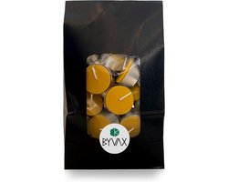 Bijenwas Waxinelichtjes in zak | 48 stuks | 100% Zuiver Bijenwas | Brandduur 5 uur