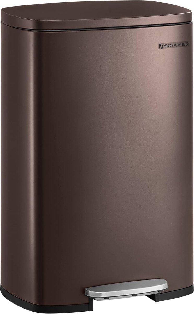 Goedkoopste FurnStar - Pedaalemmer - Keukenemmer 50L - Pedaalemmer voor Keuken - Vuilnisbak - Soft Close, Opstappedaal - Staal - Binnenemmer - Zwart