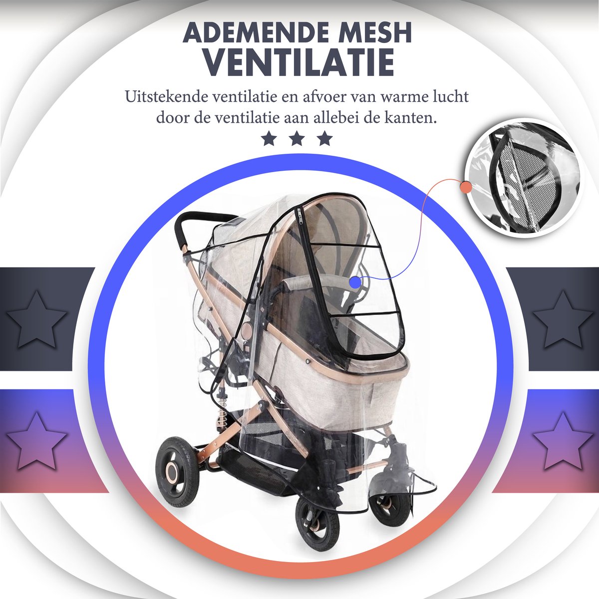 Achilles® Universele Regenhoes Kinderwagen – Buggy Hoes Universeel – Tegen Regen & Miezer – foto 2