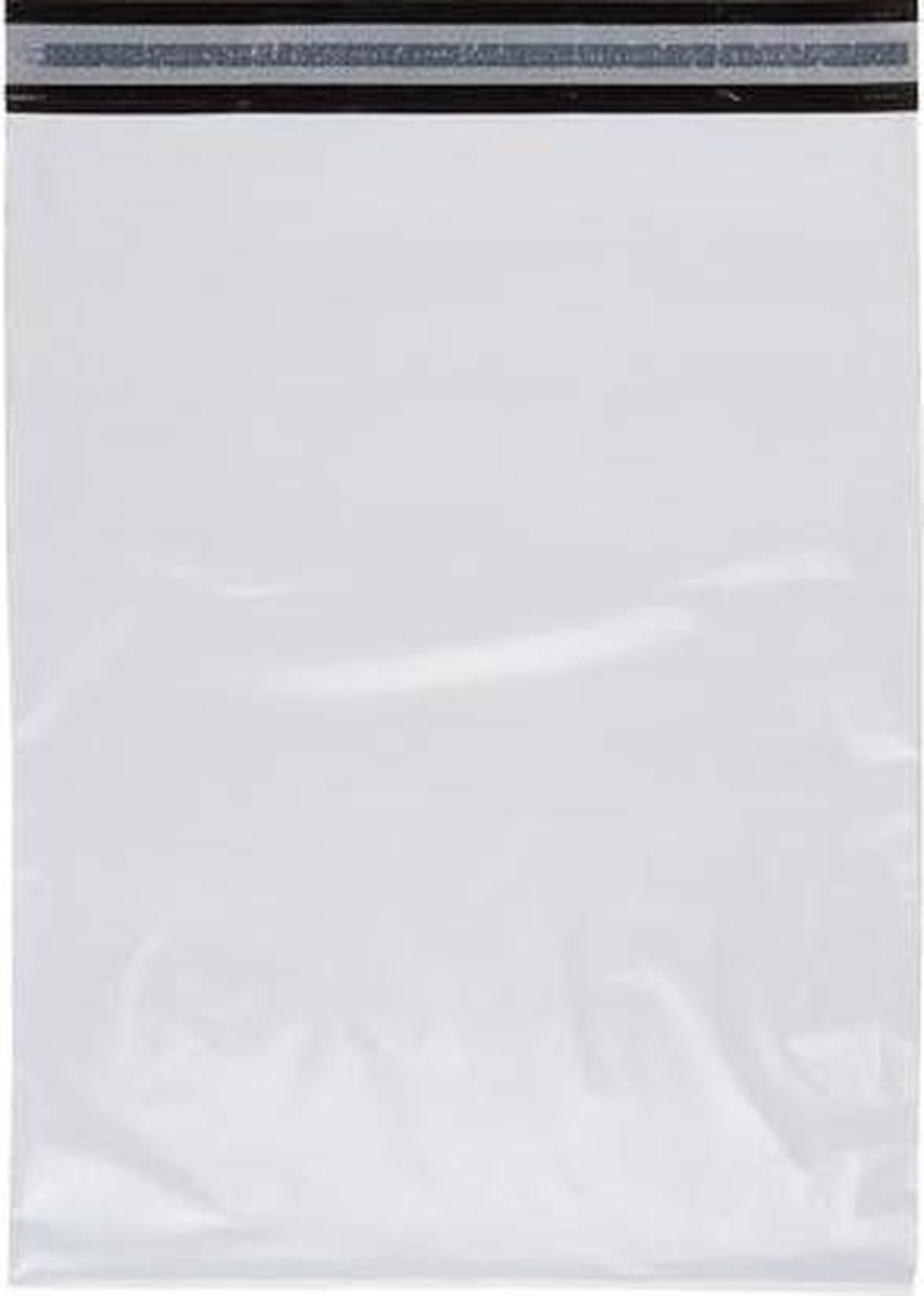 25 stuks Verzendzakken 34 x 44 cm 50 micron sterke zakken voor webshop kleiding witte zakken plakstrip