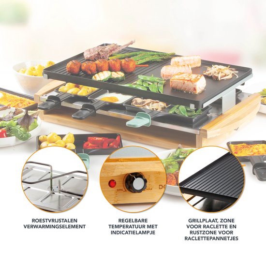 DOMO DO9246G - Gourmetset Bamboo - 8 pannen + 4XL diepe pannen - Zwart — afbeelding 5