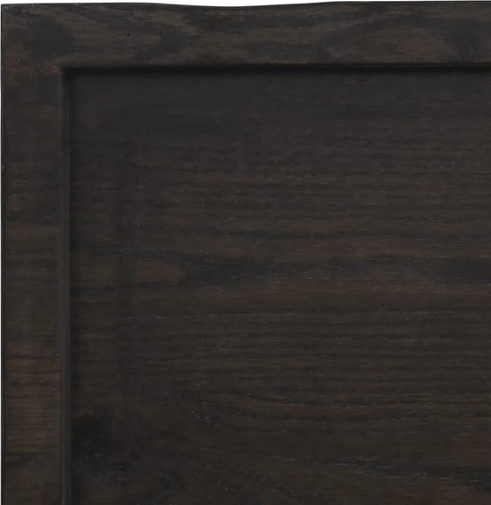 Plateau de table de rechange vidaXL - Plateau de table en chêne - Plateau de table 200 x 60 x (2-4) cm eikenhout traité marron foncé - Table basse - Table à manger - Table à manger en chêne