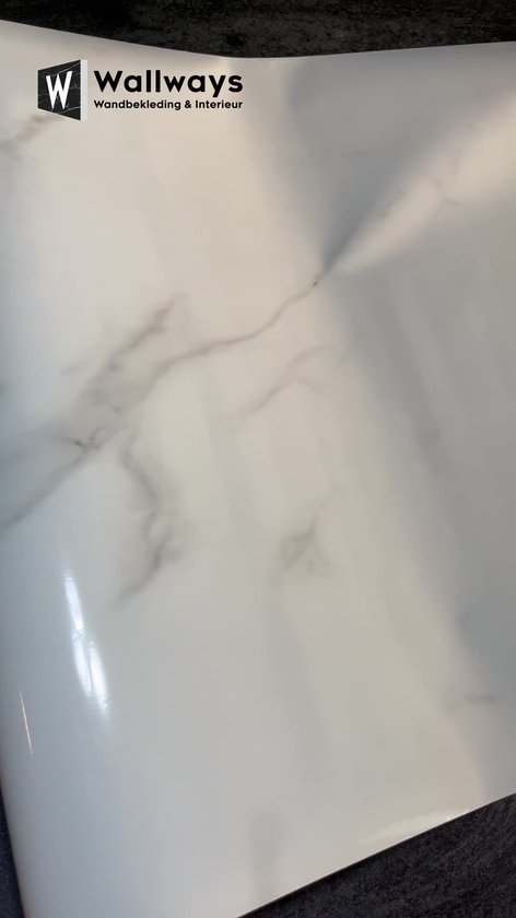 Papier peint autocollant Wallways - Décoration murale - Résistant à l'eau et à la chaleur - 60 cm x 10 m - Marbre Wit