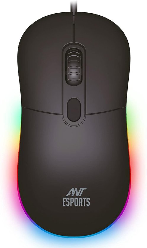 Ant Esports GM40 RGB bedrade optische Gaming muis | minimalistisch ontwerp | 2400 DPI optische sensor | ergonomische schildpad rug Shell | sober RGB verlichting