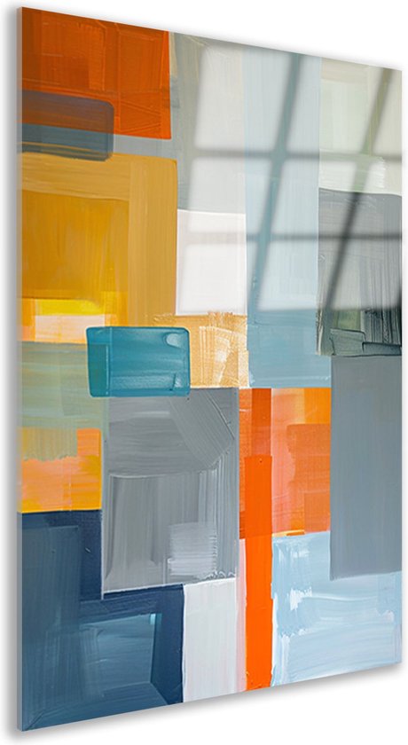 vormen glasschilderij - Abstracte kunst schilderij - Wanddecoratie Moderne kunst - Muurdecoratie kinderkamer - Schilderijen plexiglas - Slaapkamer accessoires acrylglas 60x90 cm