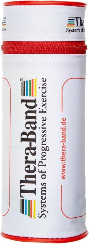 Bande élastique Thera-Band - Rouge - 25 mètres - Avec poche zippée