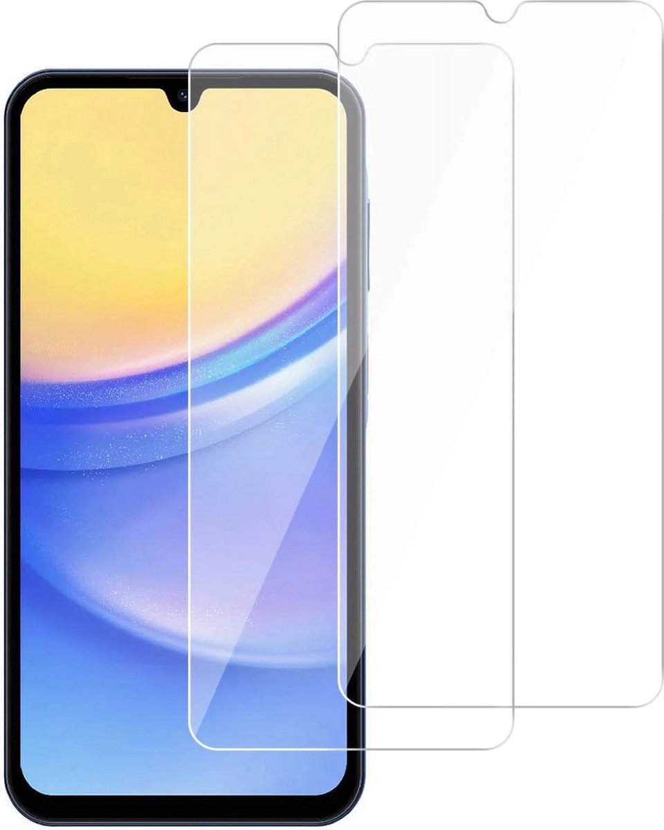 Screenprotector - Geschikt voor Samsung Galaxy A25 5G Tempered Glas screen protector - 2 stuks Beschermglas