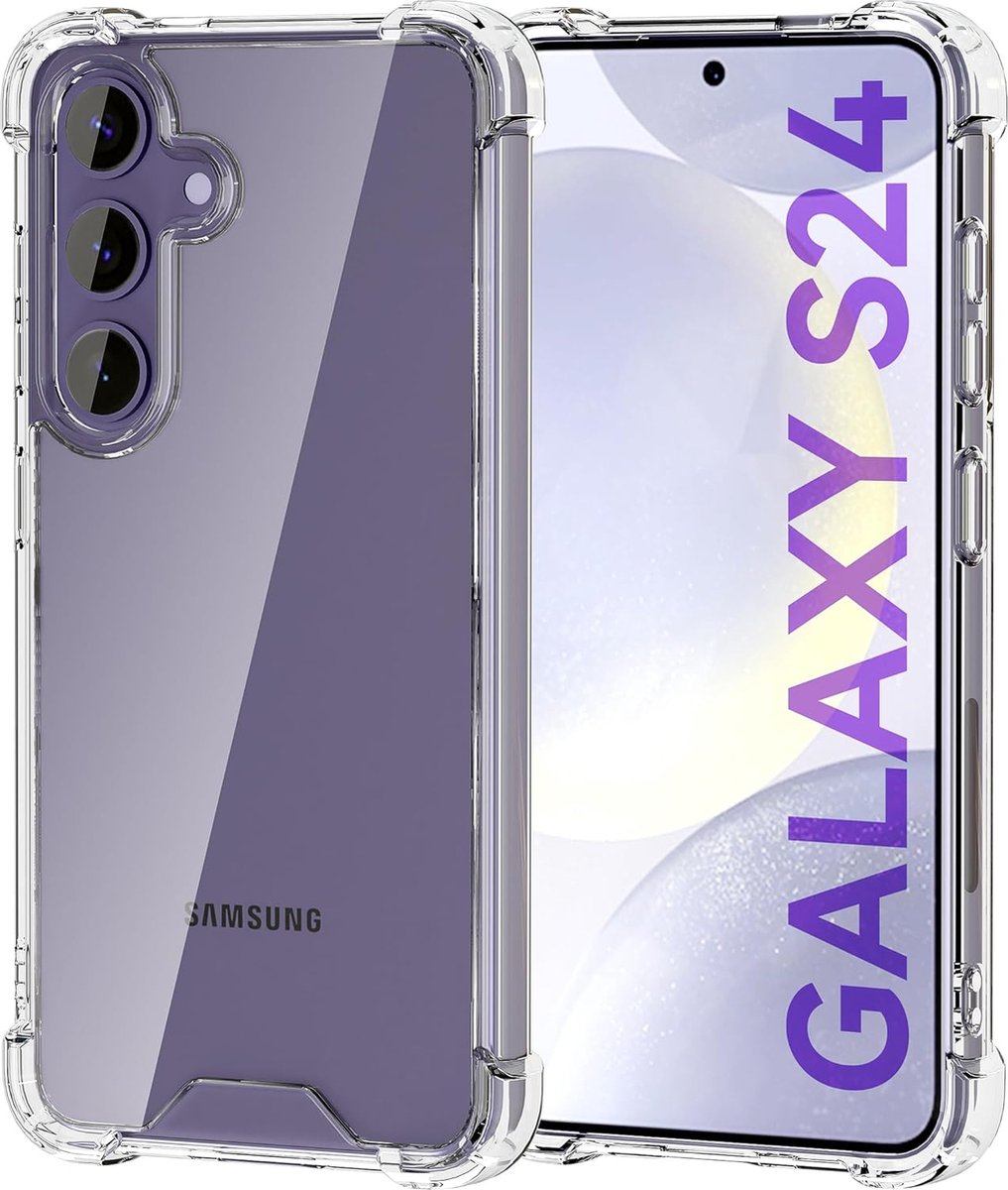 Hoesje geschikt voor Samsung S24 Transparant Doorzichtig Hoesje ShockProof - Siliconen Shock Proof Hardcase hoesje geschikt voor Samsung S24 - Kristal Helder