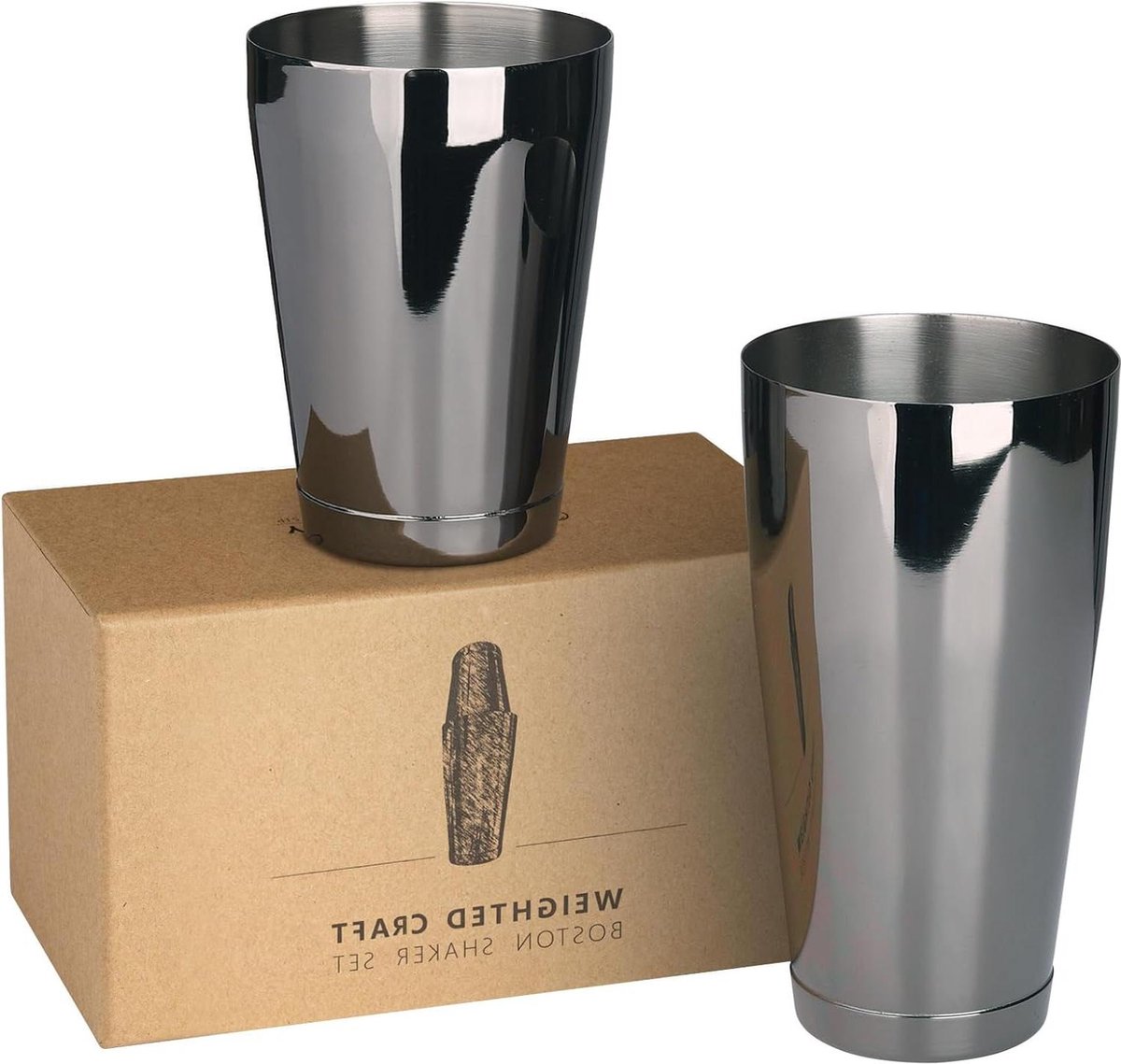 Cocktailset Roestvrijstalen Shaker 500 ml & 800 ml Professionele Bar Accessoires voor Cocktails Mojito Martini & Thuisgebruik Zwart