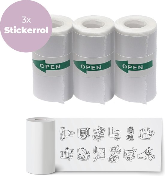 Denver Stickerrollen (57 x 30 mm) voor Kindercamera met Printer en Pocket Printer – 3 Stuks – PSP43 – Wit