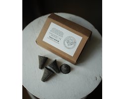 Super Food Ceremony - BLACK COPAL Incense cones XL - kegelwierook - Rechtstreeks uit PERU - 8 stuks - 100% authentiek en natuurlijk - holistic support - zwarte copal hars - Black - handgemaakt