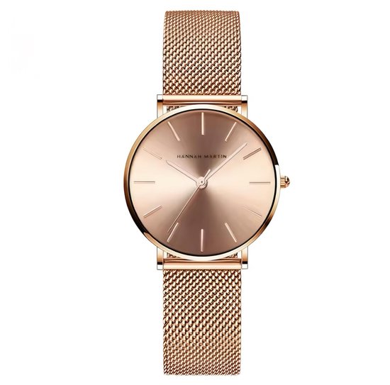 Hannah Martin Elegante Horloge | Rose Goudkleurig | Rose Wijzerplaat | Borasi | Dames Horloges | Vrouwen Horloges | Best Verkochte Horloges | Leuke Cadeau | Cadeau Voor Haar |