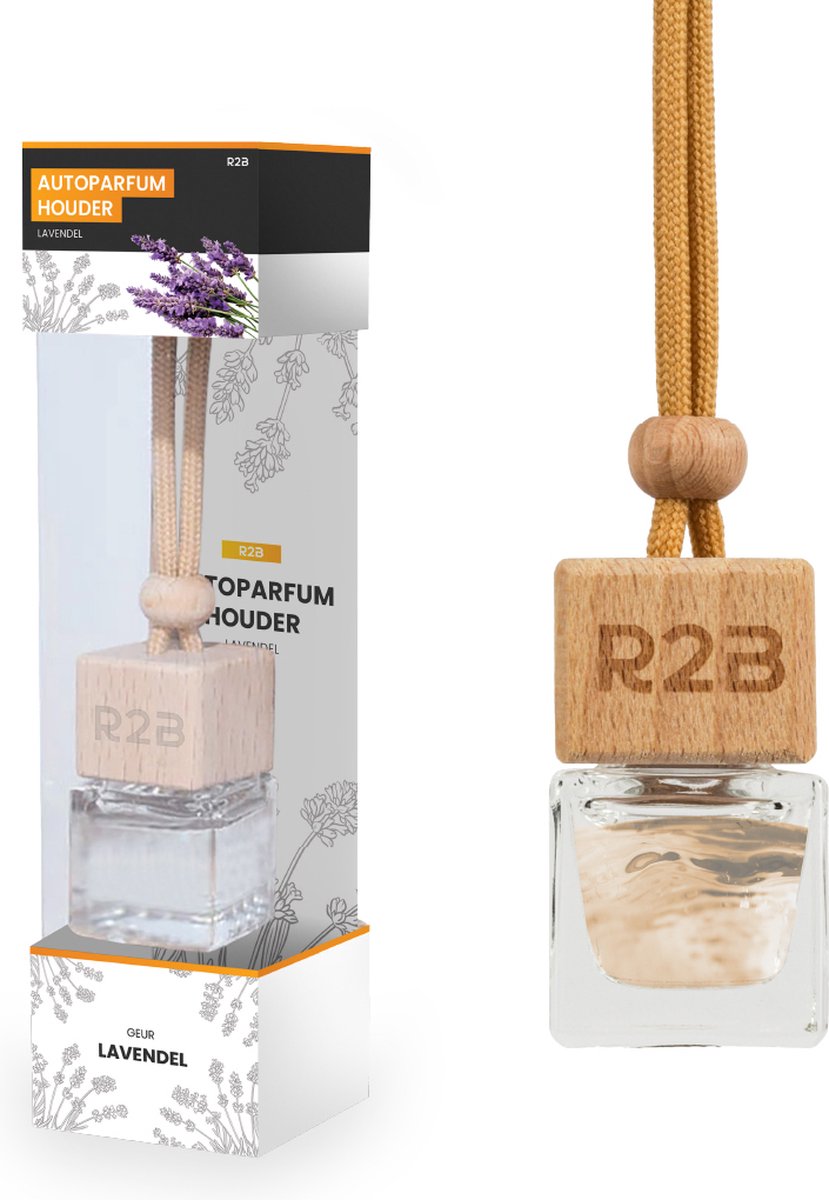 Goedkoopste R2B® Auto parfum Hangend - Lavendel - 8 ml - Auto Geurverfrisser - Luchtverfrisser thuis/kantoor - Autogeur - Autoparfum