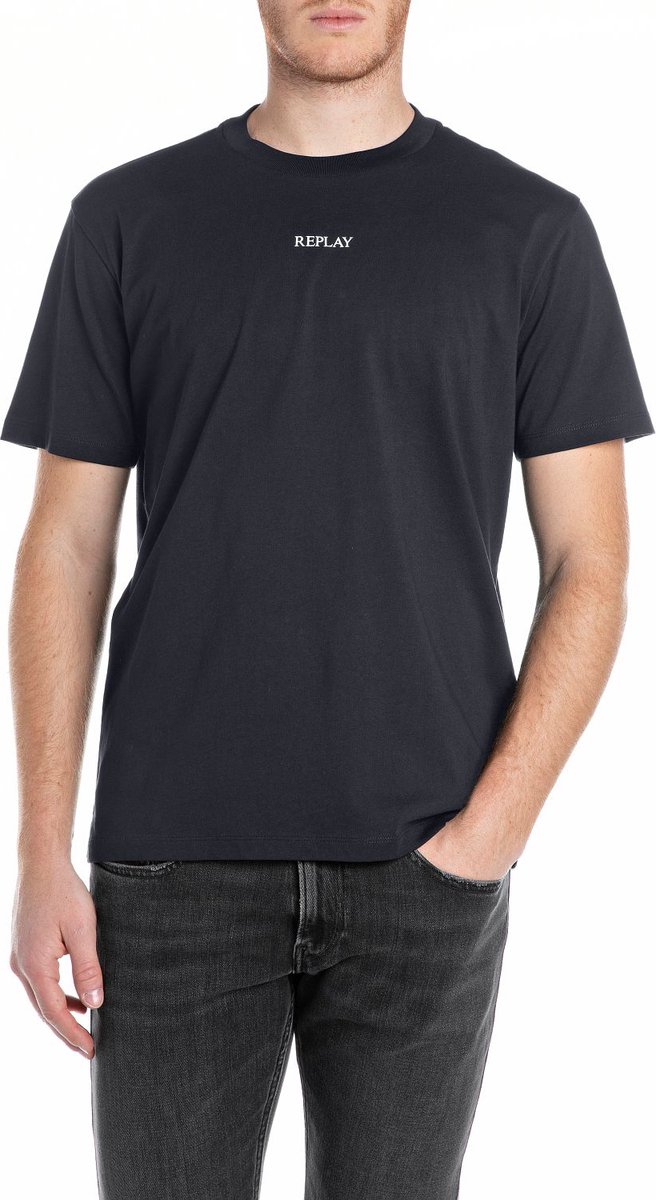 Replay Heren T-Shirt regular fit Blauw 3XL Ronde Hals Volwassenen