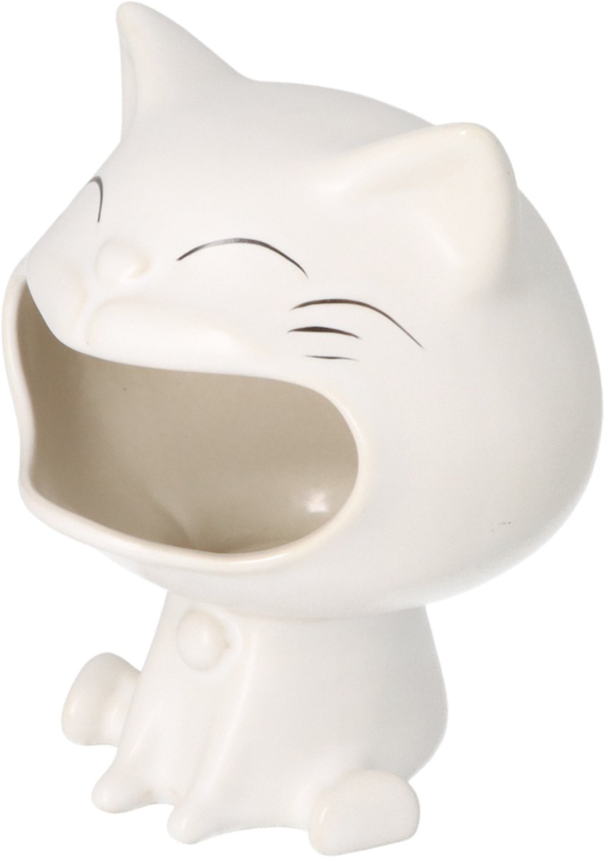 Goedkoopste Asbak Kat - Keramiek - 10x8.5x12cm - Wit