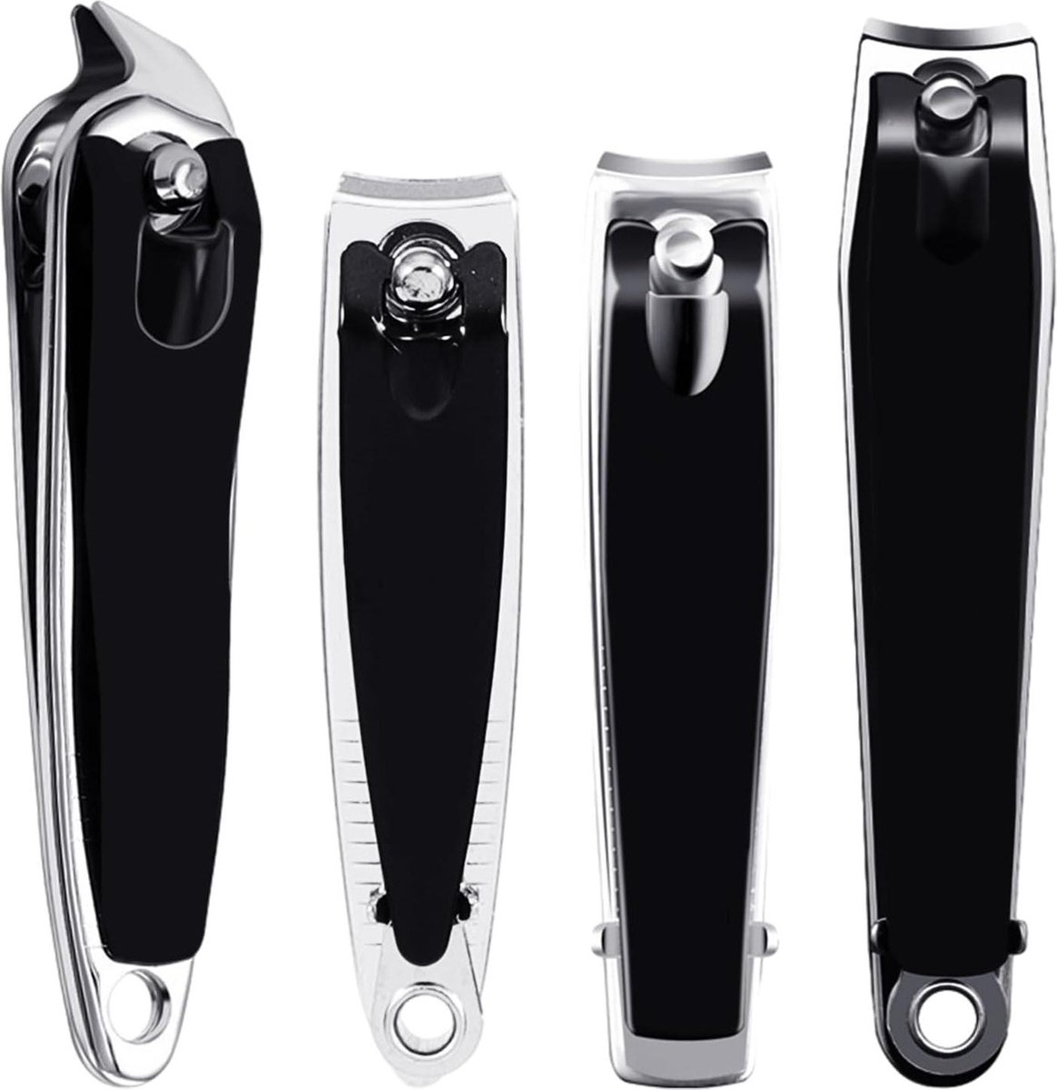 Goedkoopste Nagelknipper 4-delige professionele manicureset precisie-nagelknipper manicuregereedschap roestvrijstalen draagbare nagelset zwart