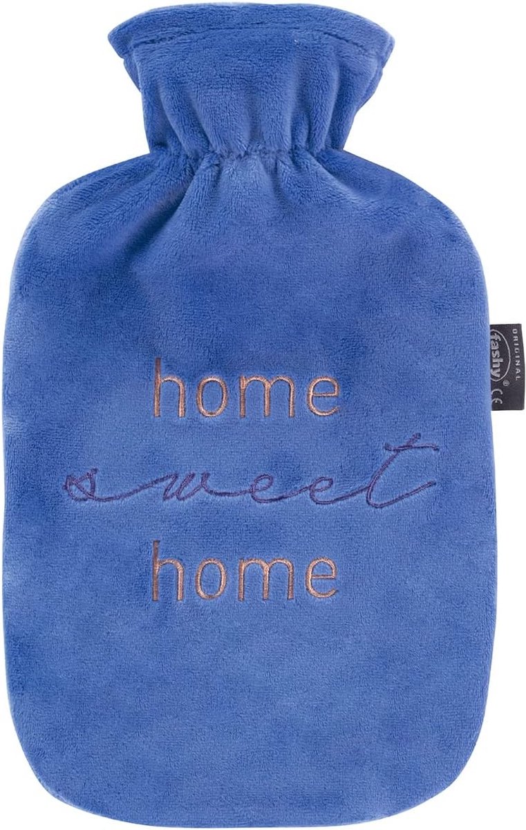 Goedkoopste Fashy warmwaterkruik 2.0 L met beschermhoes “home sweet home”, paars