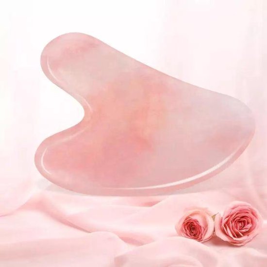 Foto: Gepersonaliseerde guasha premium jade tool roze rose quartz roller 100 natuurlijke rozenkwarts steen cadeau massagehulpmiddel gezichtsmassage massage ontspanning