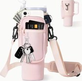 Waterfleshouder geschikt voor Stanley Cup 40 oz - Draagtas - Bekerhouder - Accessoires - Schoudertas - Telefoonhouder - Roze