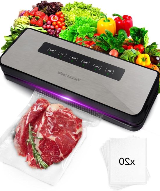 SEVERIN folieverzegelaar voor levensmiddelen, vacuümsealer voor luchtdichte portionering en opslag, volautomatische sluitmachine, wit, FS 3604, (B x H x D) 340 x 100 x 135 mm