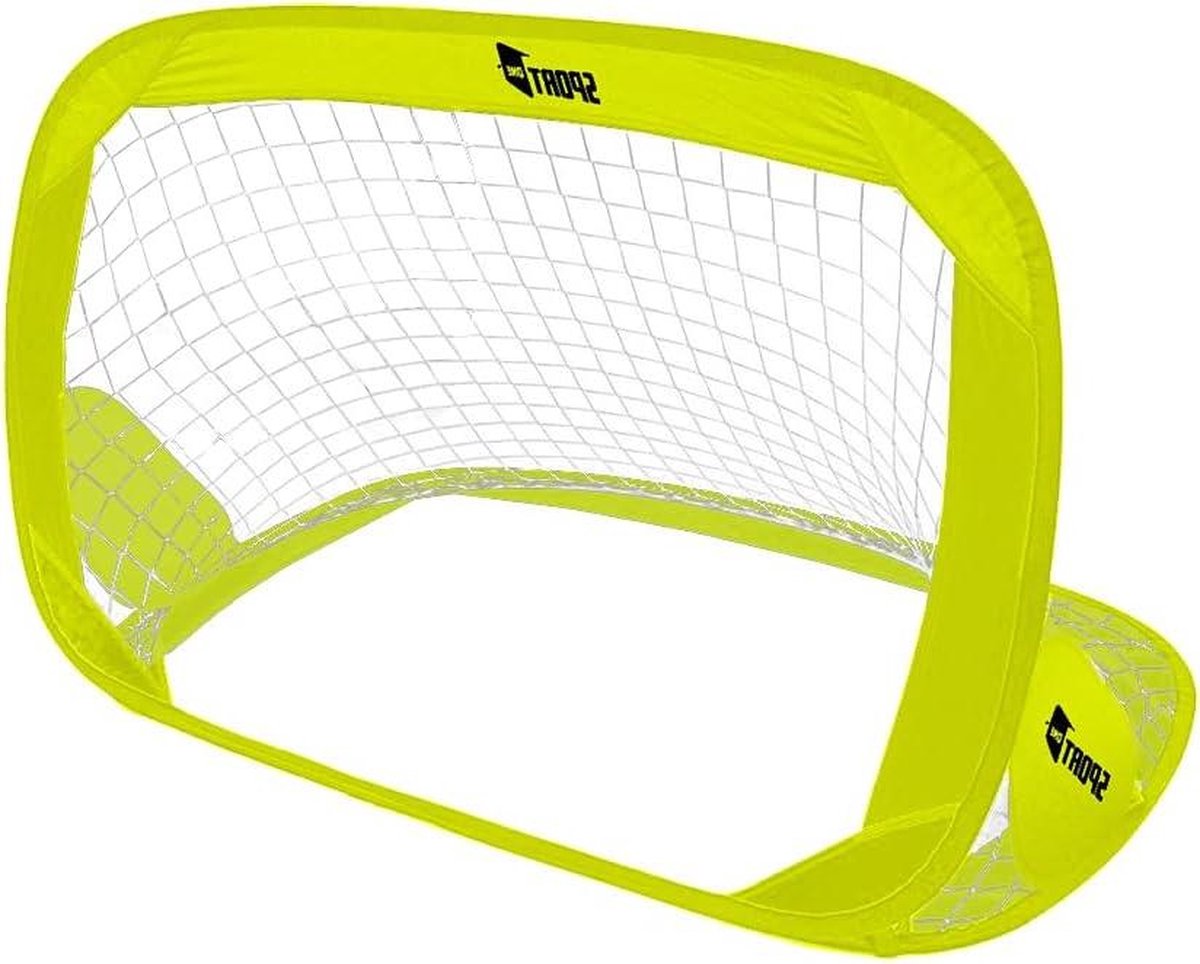 Pop-Up Voetbaldoel voor Kinderen en Tieners - Opvouwbaar en Draagbaar - Buitenactiviteit - Neon Geel - 128 x 84 x 81 cm