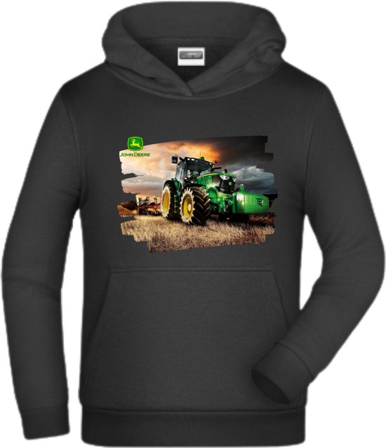 Sweat à capuche noir avec tirette - James & Nicholson-134/140-Hoodie boys