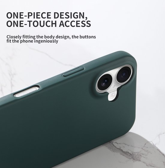 Coque adaptée pour iPhone 16 – Coque arrière souple en silicone liquide – Vert sapin