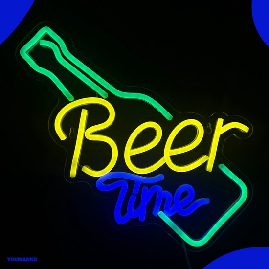 Foto: Neon lamp beertime bier dimbaar incl ophanghaakjes neon sign neon verlichting neon led lamp wandlamp