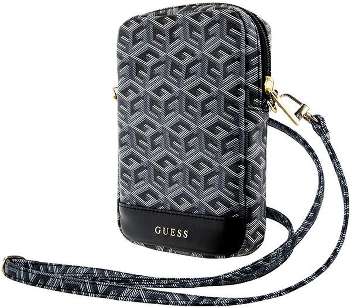 Guess G-Cube Wallet Pouch met Riem (7 Inch) - Zwart