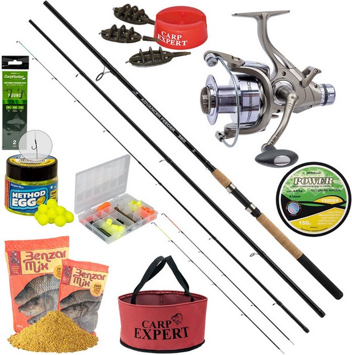 Method - Feederset - Energofish - Ready to Fish - Method Feederhengel inclusief molen - 3.60m