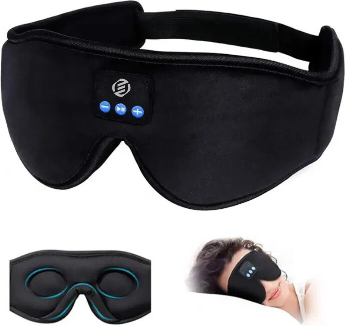Equivera Slaapmasker Bluetooth - Slaap Koptelefoon - Hoofdband met Speakers - Mannen en Vrouwen - Slaapmasker met Speakers - 100% Verduisterend - Incl. White Noise en Binaural Beats