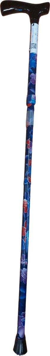 Premis - Wandelstok opvouwbaar - (WA3024SBG) - Blauw met grote bloemen